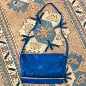 Zara cobalt blue leather bag